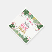 ヤングワイルドアンドスリートロピカルサファリガール誕生日 スタンダードカクテルナプキン (角)