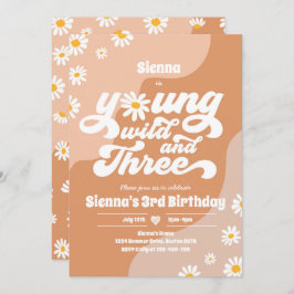 ヤングワイルドアンドスリーバースデーパーティーボホデイジー 招待状