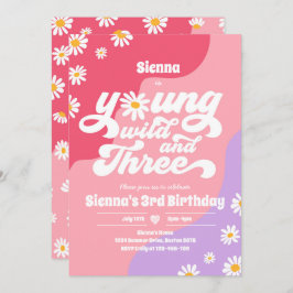 ヤングワイルドアンドスリーバースデーパーティーボホデイジー 招待状