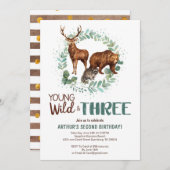 ヤングワイルドウッドランド誕生日招待状 案内状 (正面/裏面)
