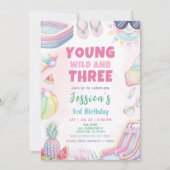 ヤングワイルドエンサーリー - サマーガール誕生日パーティー 招待状 (正面)