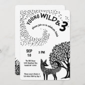 ヤングワイルドスリーウッドランドキツネ 招待状 (正面/裏面)