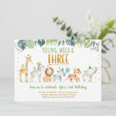 ヤングワイルドスリーサファリジャングル誕生日 招待状 (スタンド正面)