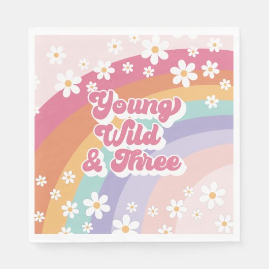 ヤングワイルド3レトロレインボー3日 スタンダードランチョンナプキン (正面)