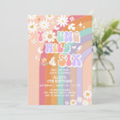 ヤングワイルド&シックスグルーヴィーヒッピーレトロ6誕生日 招待状 (スタンド正面)