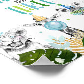 ヤングワイルド&スリーサファリパーティー動物誕生日 ポスター (角)