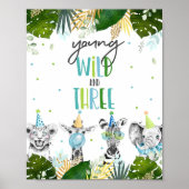 ヤングワイルド&スリーサファリパーティー動物誕生日 ポスター (正面)