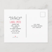 ヤングワイルド&スリーベアーワイルドフラワー誕生日 インビテーションポストカード (裏面)