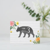 ヤングワイルド&スリーベアーワイルドフラワー誕生日 インビテーションポストカード (スタンド正面)