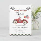 ヤングワイルド&スリーボーイズレースカー誕生日 招待状 (スタンド正面)