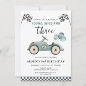 ヤングワイルド&スリーボーイズレースカー誕生日 招待状 (正面)