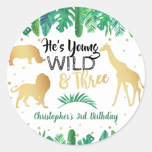 ヤングワイルド&スリーボーイズ第3誕生日 ラウンドシール (正面)