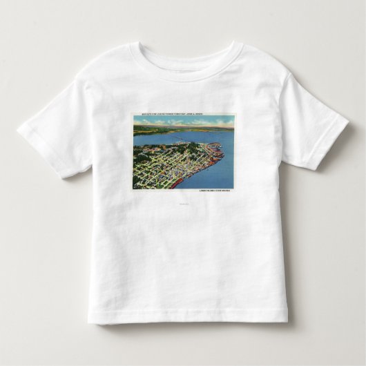 ヤング湾の方に見る都市 トドラーTシャツ (正面)