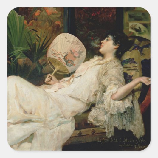 ヤング・ウーマン喫煙, 1894 スクエアシール (正面)