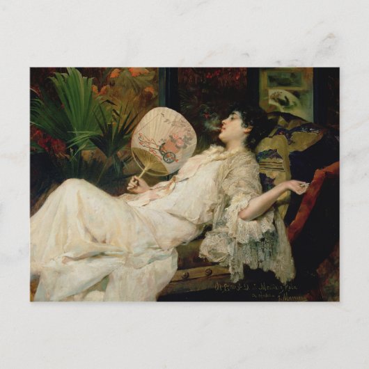 ヤング・ウーマン喫煙, 1894 ポストカード (正面)