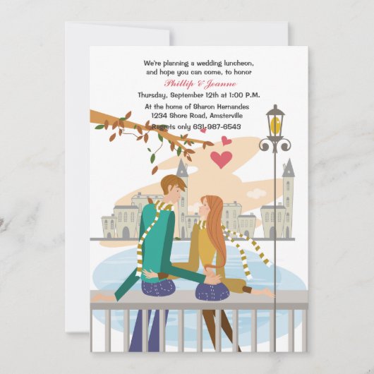 ヤング・カップルのドリームハネムーン招待状 招待状 (正面)