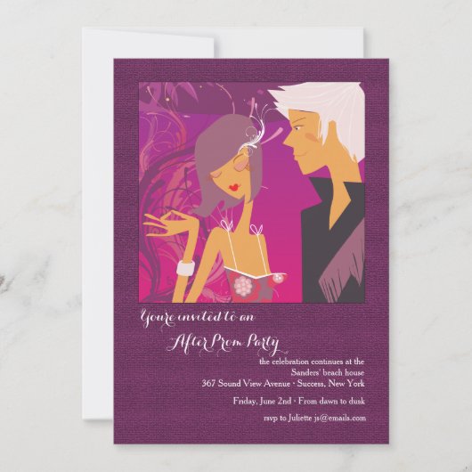ヤング・カップル・アフター・プロム招待状 招待状 (正面)