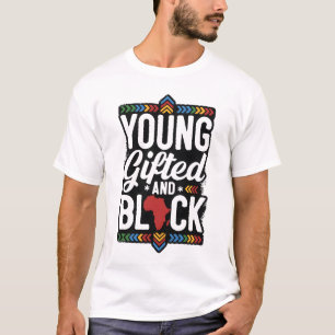 ヤング・ギフテッド・ブラック・プライド アフリカの伝統 グラフィック Tシャツ