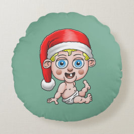 ヤング・サンタのメリークリスマス ラウンドクッション