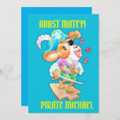 ヤング・パイレーツ少年パーソナライズされた誕生日カード シーズンカード (正面/裏面)