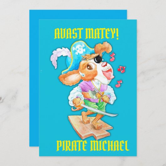 ヤング・パイレーツ少年パーソナライズされた誕生日カード シーズンカード (正面/裏面)