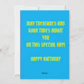 ヤング・パイレーツ少年パーソナライズされた誕生日カード シーズンカード (裏面)