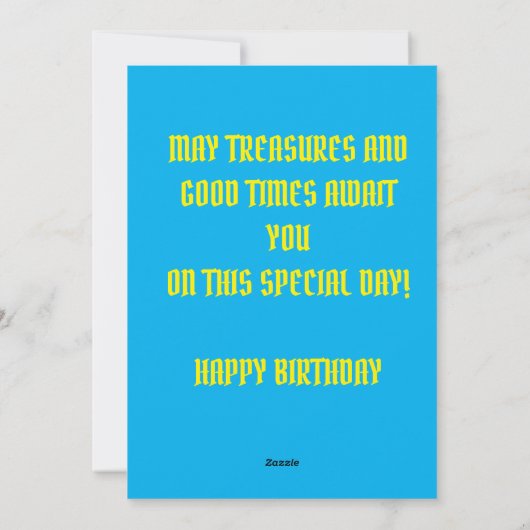 ヤング・パイレーツ少年パーソナライズされた誕生日カード シーズンカード (裏面)