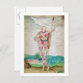 ヤング・ピクト人の娘、1585年頃(水彩、ゴールドをヴェラムに施したグアッシュ) ポストカード (正面/裏面)