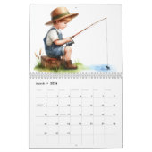 ヤング・ボーイズ魚釣り12ヶ月2026ウォール カレンダー (3月 2026)