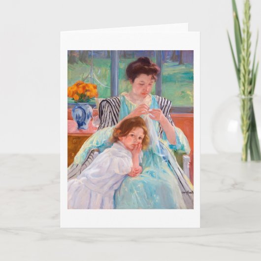 ヤング・マザー・裁縫・メアリーカッサット カード (正面)