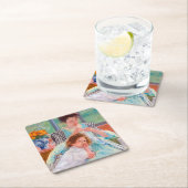 ヤング・マザー・裁縫・メアリーカッサット スクエアペーパーコースター (インサイチュ)