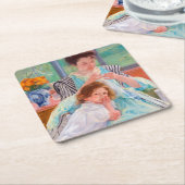 ヤング・マザー・裁縫・メアリーカッサット スクエアペーパーコースター (アングル)