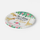 ヤング・ワイルドと3つの恐竜の女の子3誕生日 ペーパープレート (アングル)