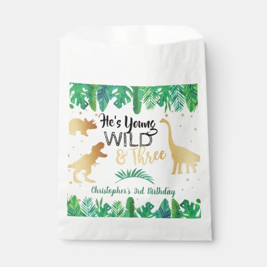 ヤング・ワイルドと3つの恐竜の少年たち第3誕生日 フェイバーバッグ (正面)