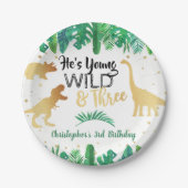 ヤング・ワイルドと3つの恐竜の少年たち第3誕生日 ペーパープレート (正面)