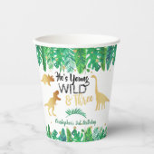 ヤング・ワイルドと3つの恐竜の少年たち第3誕生日 紙コップ (正面)