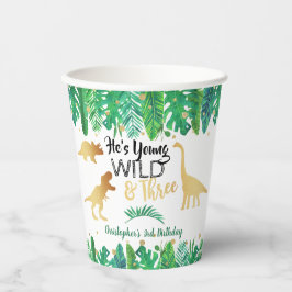 ヤング・ワイルドと3つの恐竜の少年たち第3誕生日 紙コップ