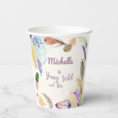 ヤング・ワイルドと…水彩保羽毛 紙コップ (裏面)