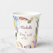 ヤング・ワイルドと…水彩保羽毛 紙コップ (正面)