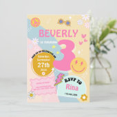 ヤング、ワイルド、および3つの誕生日招待状- Groovyテーマ 招待状 (スタンド正面)