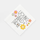 ヤング、ワイルド、および3 |キッド誕生日ナプキン |スマイル スタンダードランチョンナプキン (角)