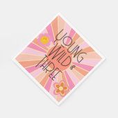 ヤング、ワイルド、および3 |キッド誕生日ナプキン |ピンク スタンダードランチョンナプキン (角)