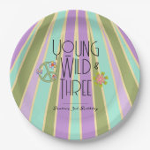 ヤング、ワイルド、および3 |キッド誕生日プレート |ツール ペーパープレート (正面)