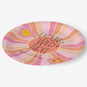 ヤング、ワイルド、および3 |キッド誕生日プレート |ピンク ペーパープレート (アングル)