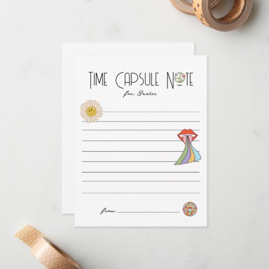 ヤング、ワイルド、および3 |時間カプセルのメモ | Boho ノートカード (正面/裏面インサイチュ)