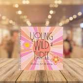 ヤング、ワイルド、および3 |誕生日ゲストブック |ピンク ノートブック