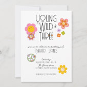 ヤング、ワイルド、および3 |誕生日招待状 |スマイル 招待状 (正面)
