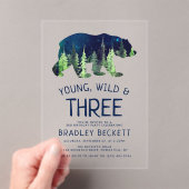 ヤング、ワイルド、および3 |誕生日 アクリル招待状 (インサイチュ (ポータブル))