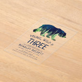 ヤング、ワイルド、および3 |誕生日 アクリル招待状 (レイダウン)