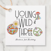 ヤング、ワイルド、および3 | B-Dayメッセージカード | Boho フェイバータグ (正面)